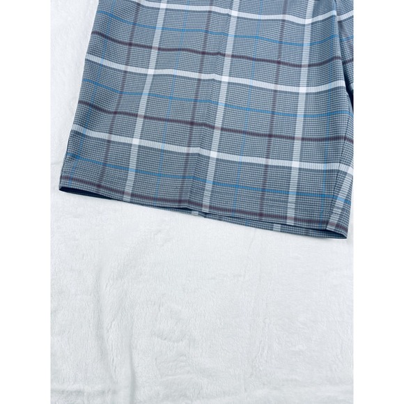 Pebble Beach Shorts Mens Tagged 36 Waist Gray Plaid Pattern Performance Golf - Picture 5 of 16